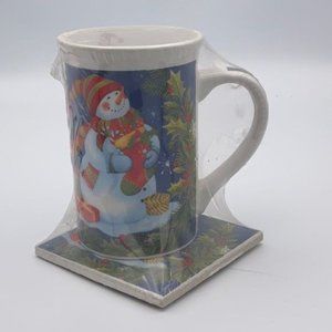Christmas Snowman Holiday Mug + Trivet